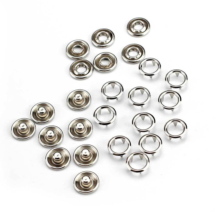 Stainless Steel Prong Snap Button - အထည်အလိပ်အသုံးပြုမှုတိုင်းအတွက် ခိုင်ခံ့မြဲမြံခိုင်ခံ့စေကာ သံချေးတက်ကာ အရေပြားနှင့်လိုက်ဖက်သော၊
